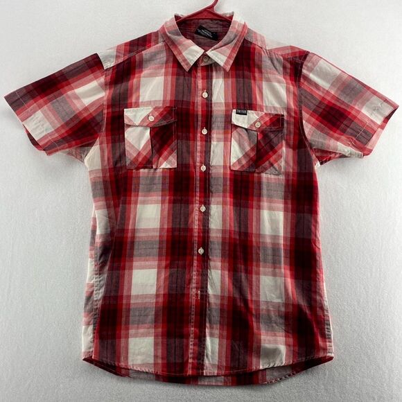 ZooYork Plaid Short Sleeve Button Down Shirt‎ Mens Size M - Picture 1 of 10